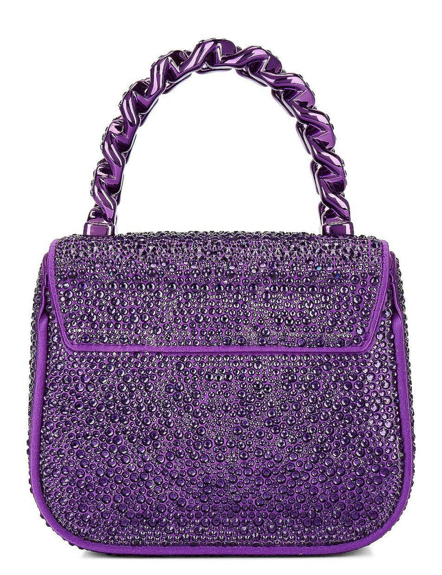 Versace La Medusa Crystal Top Handle Mini Bag Purple - Ellie Belle