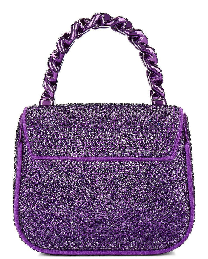 Versace La Medusa Crystal Top Handle Mini Bag Purple - Ellie Belle