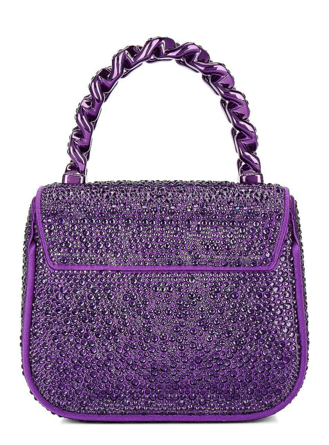 Versace La Medusa Crystal Top Handle Mini Bag Purple