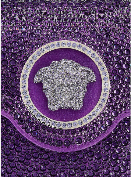 Versace La Medusa Crystal Top Handle Mini Bag Purple - Ellie Belle