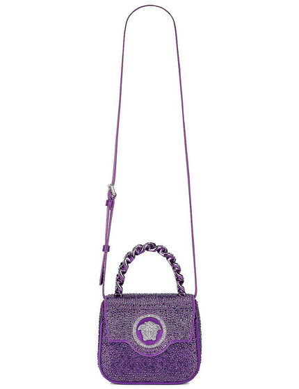 Versace La Medusa Crystal Top Handle Mini Bag Purple - Ellie Belle