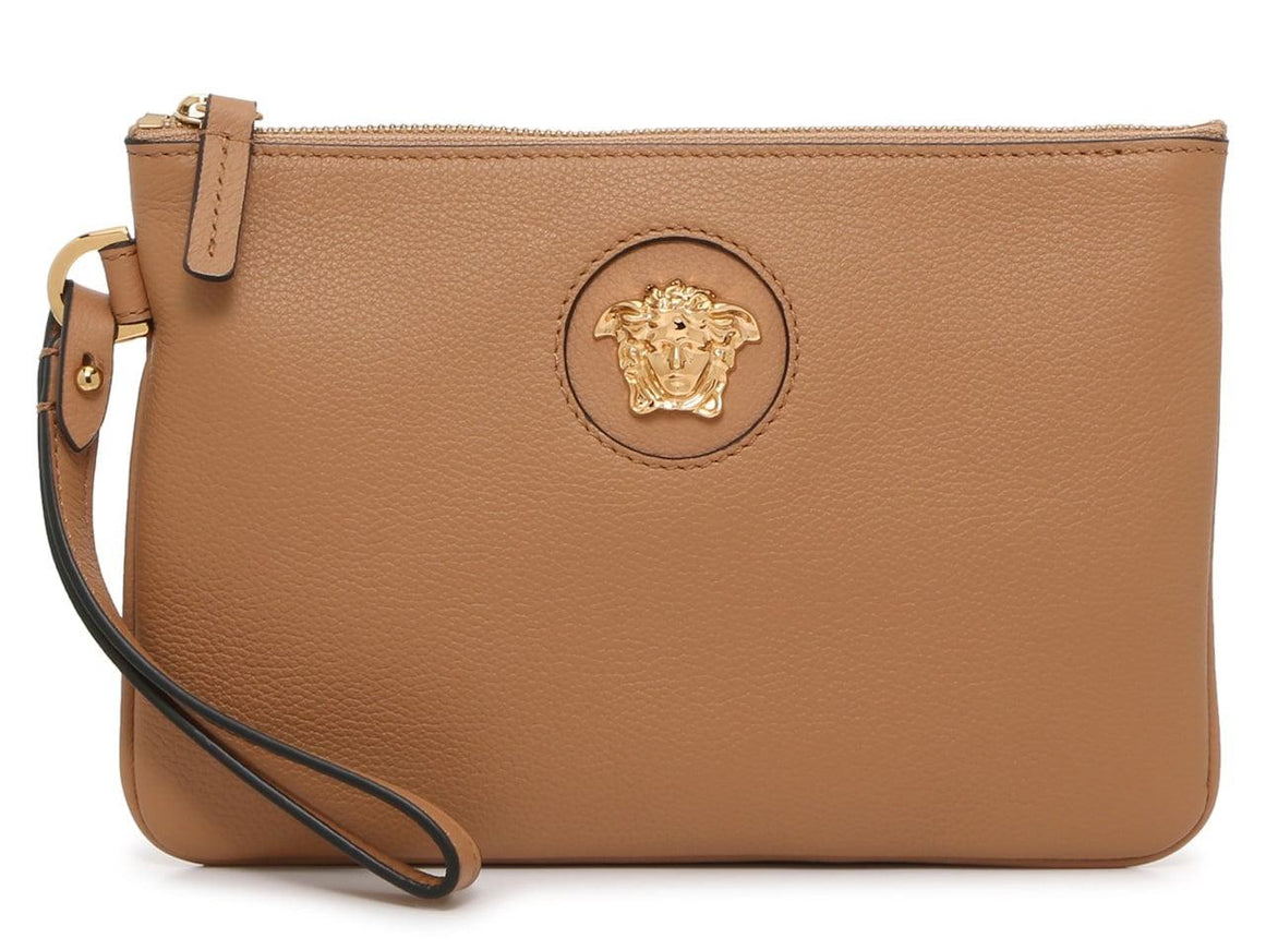 Versace La Medusa Leather Zip Pouch - Ellie Belle