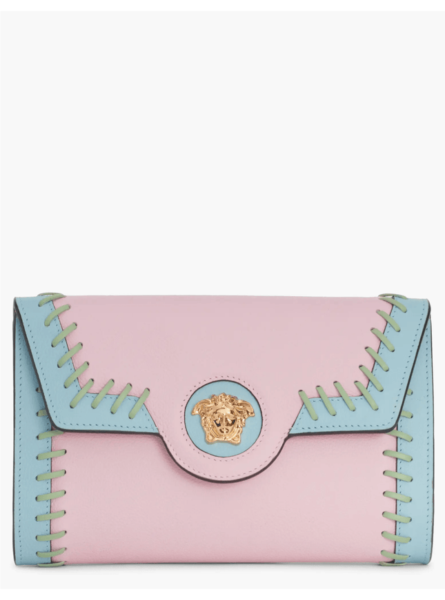 Versace La Medusa Two-Tone Leather Wallet on a Strap - Ellie Belle