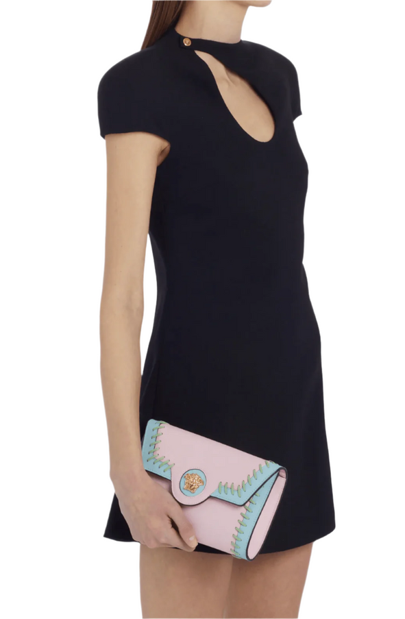 Versace La Medusa Two-Tone Whipstitch Bag