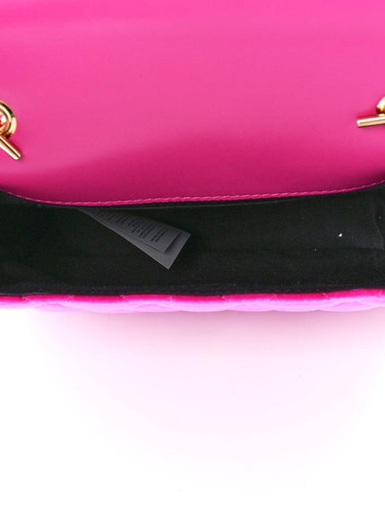 Versace Pink Velvet Quilted Medusa Chain Crossbody Bag - Ellie Belle