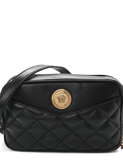 Versace Quilted Medusa Icon Small Camera Bag Black - Ellie Belle