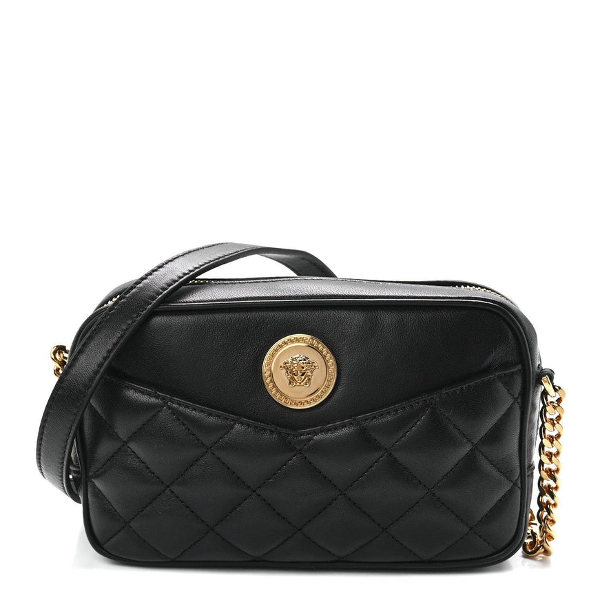 Versace Quilted Medusa Icon Small Camera Bag Black - Ellie Belle