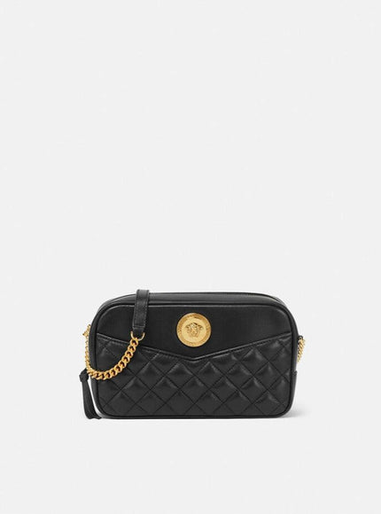 Versace Quilted Medusa Medium Icon Crossbody Bag Black - Ellie Belle