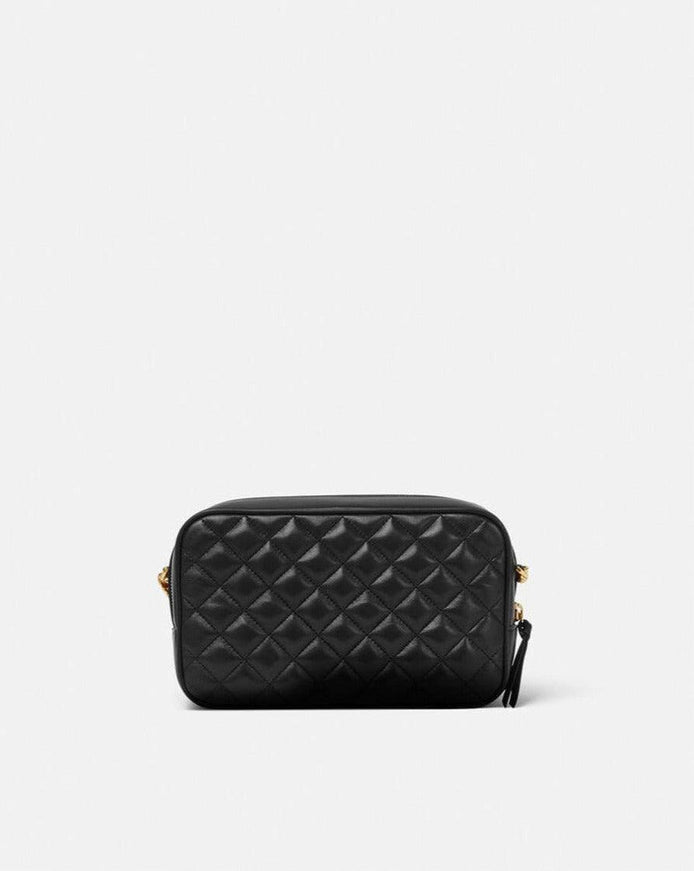 Versace Quilted Medusa Medium Icon Crossbody Bag Black - Ellie Belle