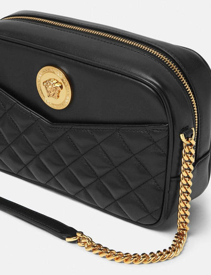 Versace Quilted Medusa Medium Icon Crossbody Bag Black - Ellie Belle