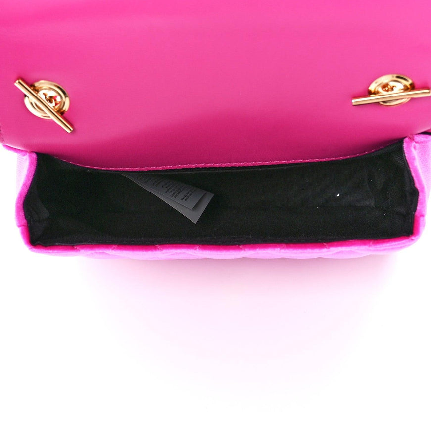 Versace Velvet Quilted Medusa Wallet On Chain Pink - Ellie Belle