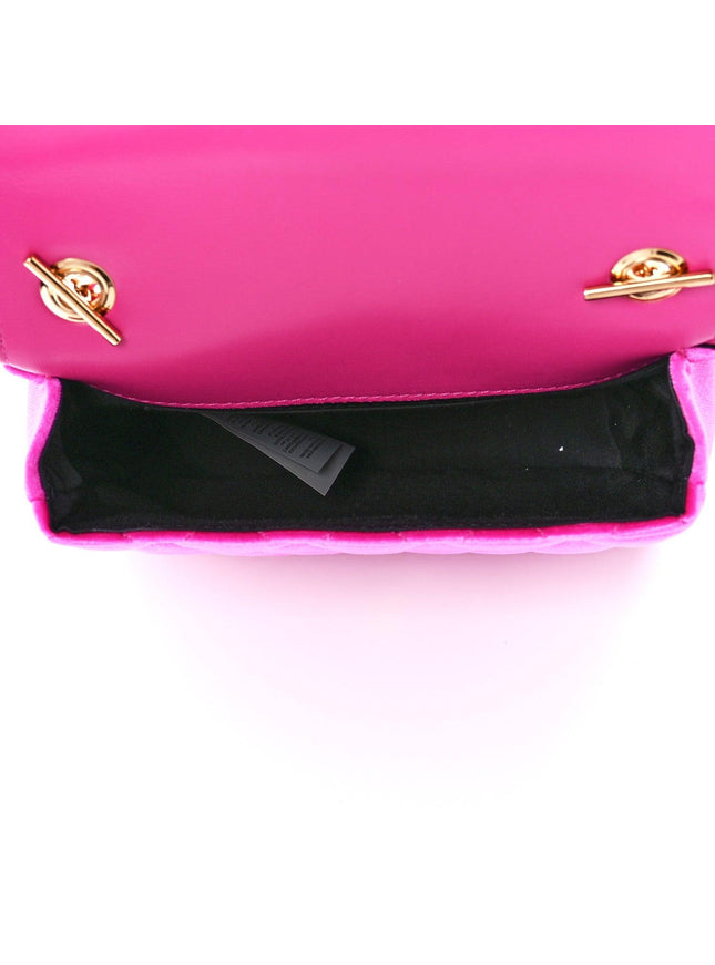 Versace Velvet Quilted Medusa Wallet On Chain Pink - Ellie Belle