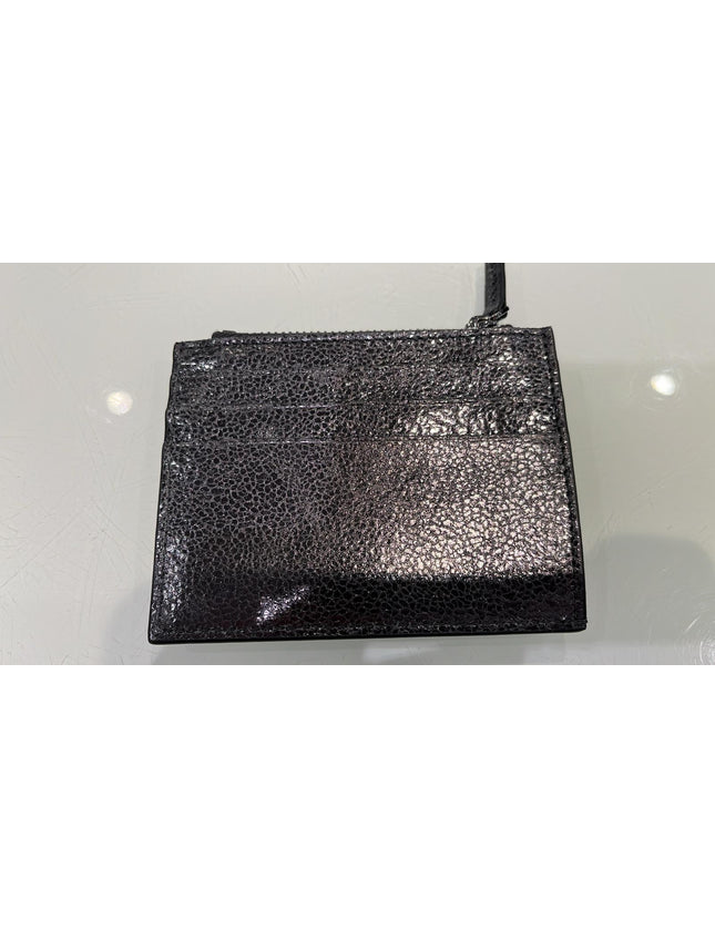 Versace Virtus Black Crackle Leather Wallet - Ellie Belle