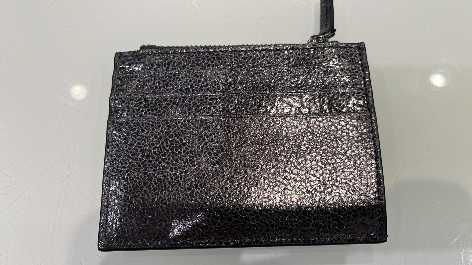 Versace Virtus Black Crackle Leather Wallet - Ellie Belle