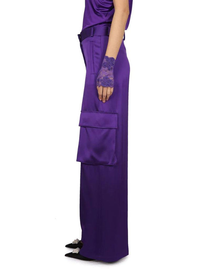 Versace Wide Leg Trousers Cargo Pants Orchid Purple - Ellie Belle