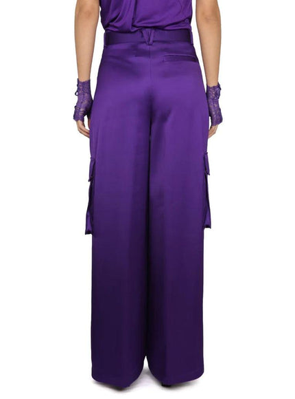 Versace Wide Leg Trousers Cargo Pants Orchid Purple - Ellie Belle