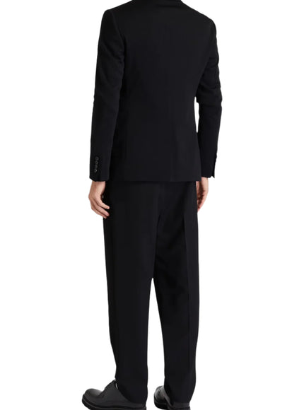 Dolce & Gabbana Men's Embroidered Logo Wool Blazer in Black