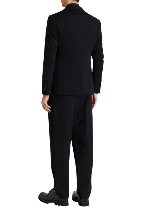 Dolce & Gabbana Men's Embroidered Logo Wool Blazer in Black