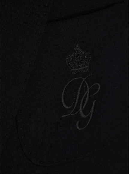 Dolce & Gabbana Men's Embroidered Logo Wool Blazer in Black