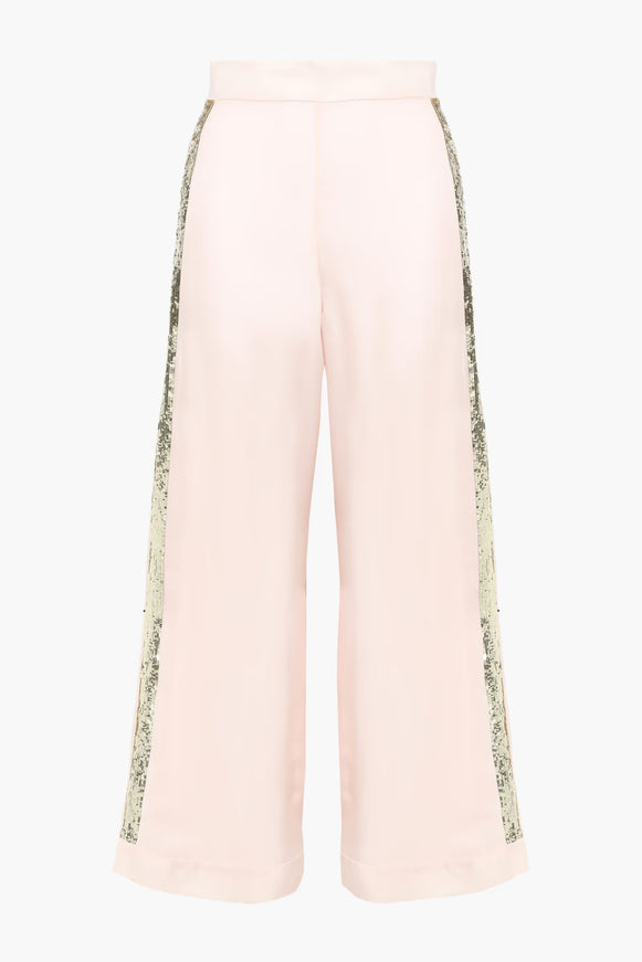 Temperley London Sycamore Sequin-Trimmed Wide-Leg Pants