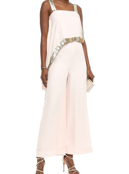 Temperley London Sycamore Sequin-Trimmed Wide-Leg Pants