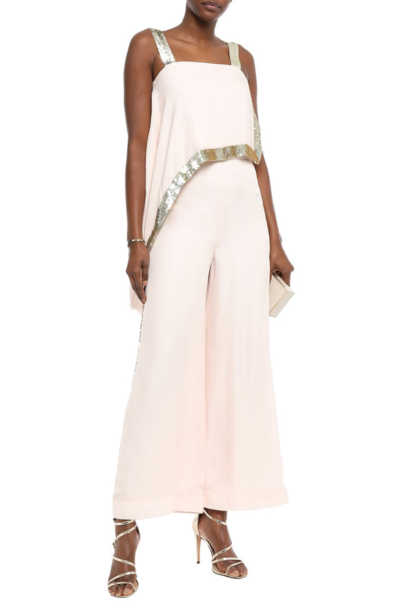 Temperley London Sycamore Sequin-Trimmed Wide-Leg Pants