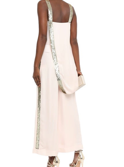 Temperley London Sycamore Sequin-Trimmed Wide-Leg Pants