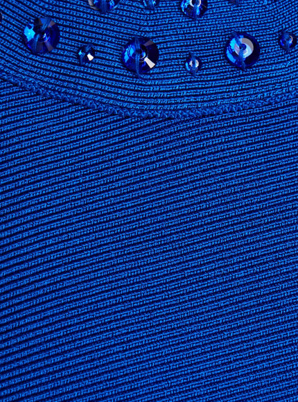 Herve Ledger Paris Bandage Blue Halter Dress