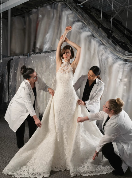 Anne Barge Selena Halter Wedding Gown in Pearl