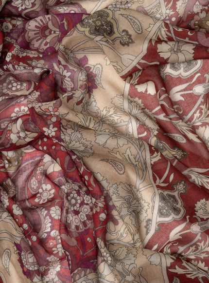 Elizabetta Stella Modal Cashmere Scarf Shawl in Berry Red