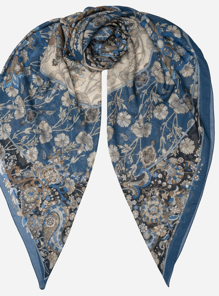 Elizabetta Stella Modal Cashmere Scarf Shawl in Blue Marine