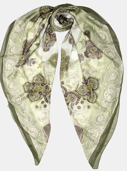 Elizabetta Venere Modal Cashmere Scarf in Mint Green, flat lay