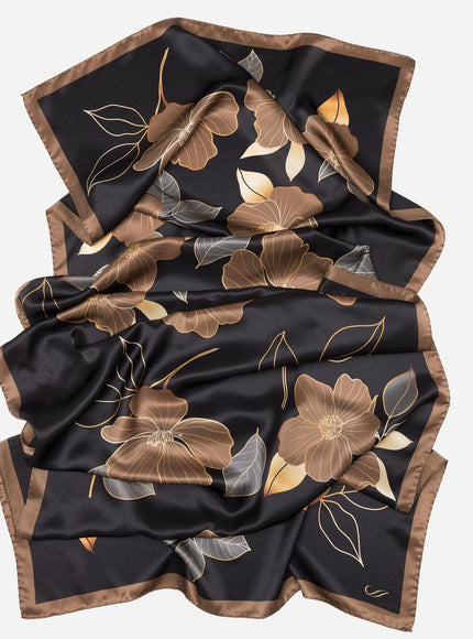 Elizabetta Laura Silk Scarf Shawl in Black