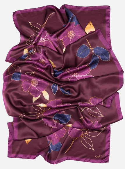 Elizabetta Laura Silk Scarf Shawl in Burgundy