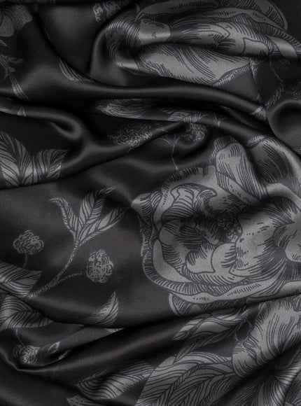 Elizabetta Isabella Silk Scarf Shawl in Black - photo 4