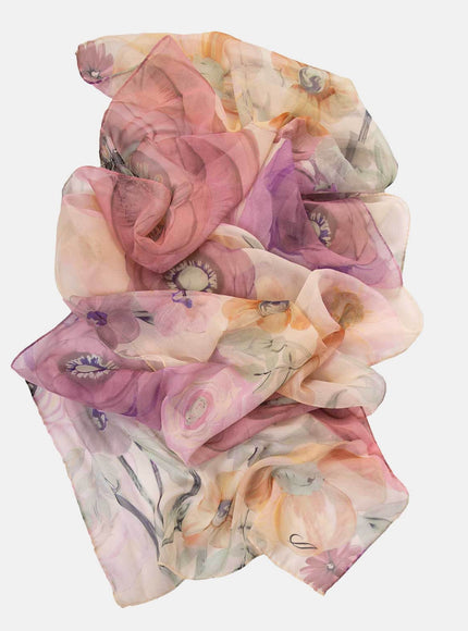 Elizabetta Campo de' Fiori Long Sheer Silk Scarf - Mauve