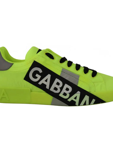 Dolce & Gabbana Men's Neon Logo Tape Low Top Sneakers