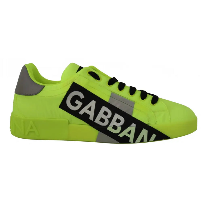 Dolce & Gabbana Men's Neon Logo Tape Low Top Sneakers