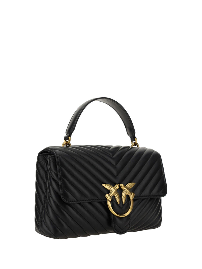 PINKO Black Calf Leather Love Lady Handbag - Ellie Belle