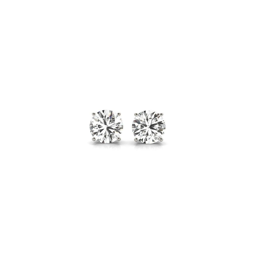 1 cttw Certified IGI Lab Grown Round Diamond Stud Earrings 14k White Gold (G/VS2) - Ellie Belle