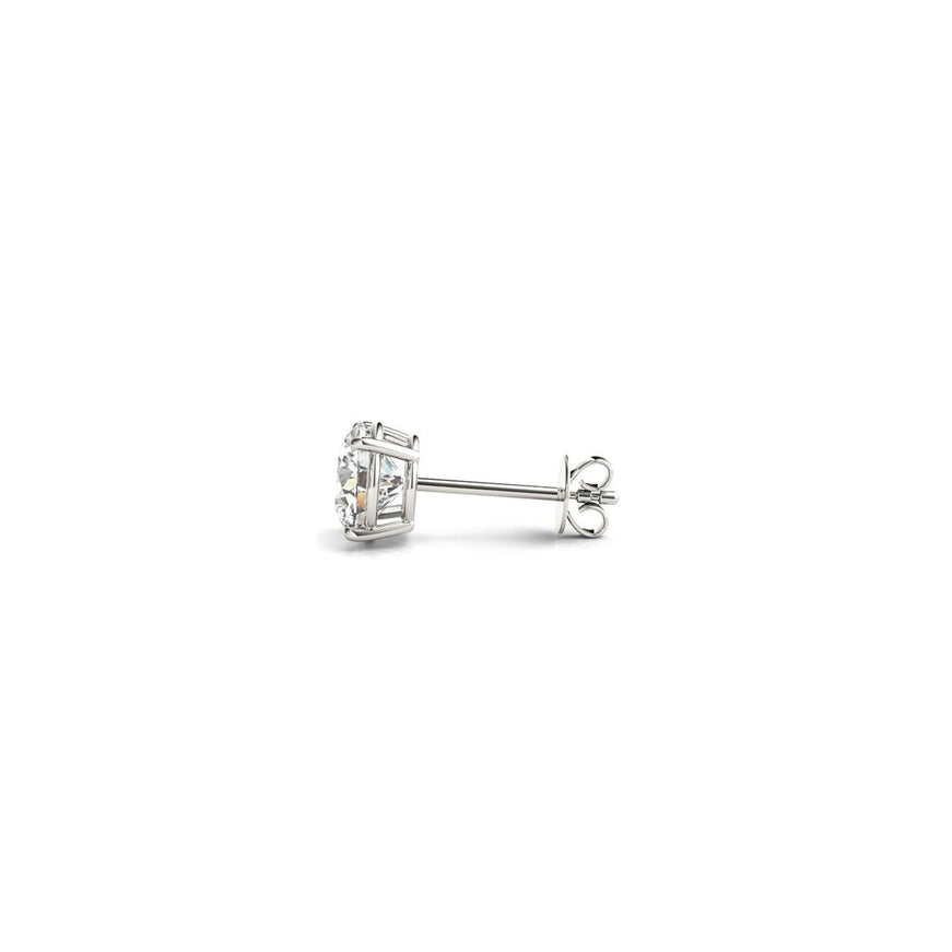 1 cttw Certified IGI Lab Grown Round Diamond Stud Earrings 14k White Gold (G/VS2) - Ellie Belle