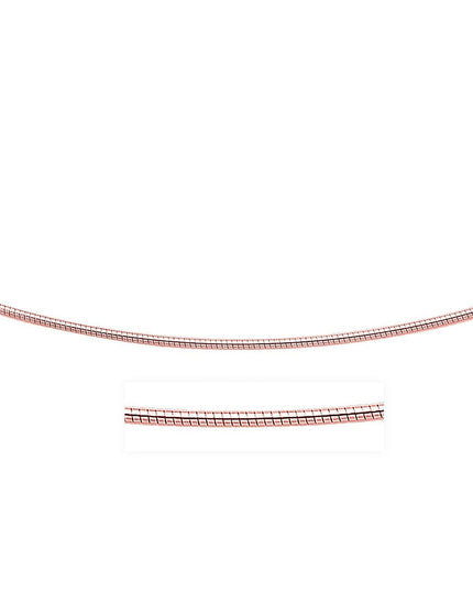 14k Rose Gold Necklace in a Round Omega Chain Style - Ellie Belle