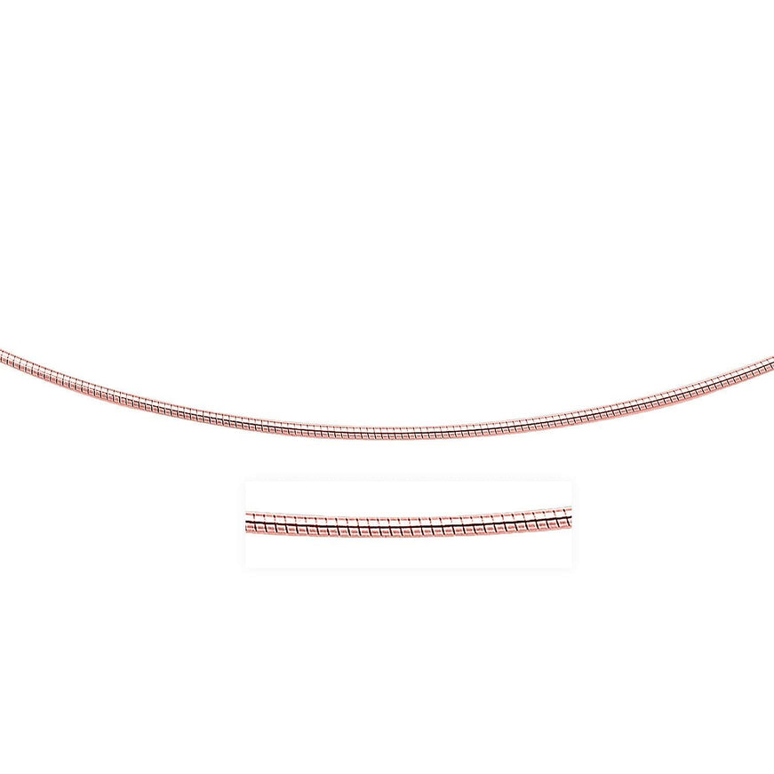 14k Rose Gold Necklace in a Round Omega Chain Style - Ellie Belle