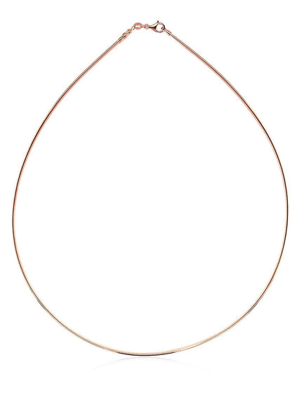 14k Rose Gold Necklace in a Round Omega Chain Style - Ellie Belle