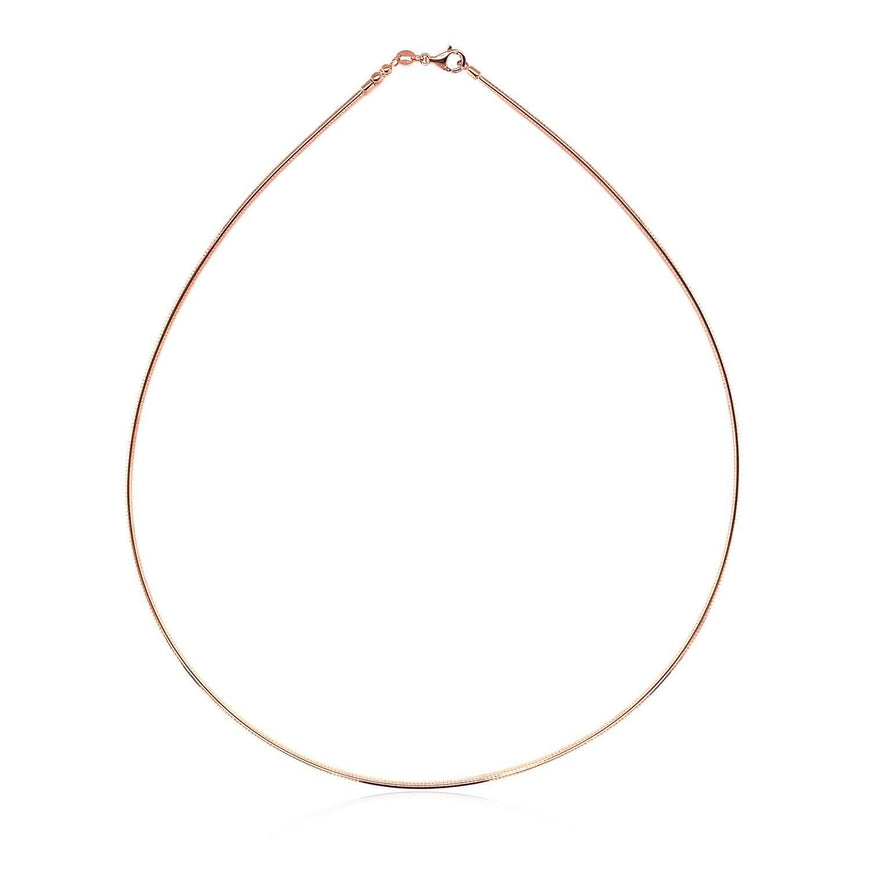 14k Rose Gold Necklace in a Round Omega Chain Style - Ellie Belle