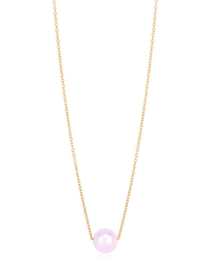 14k Rose Gold Pearl Solitaire Necklace - Ellie Belle