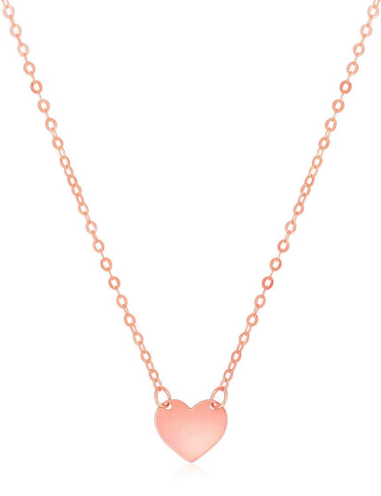 14k Rose Gold Polished Mini Heart Necklace - Ellie Belle