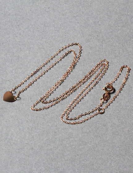 14k Rose Gold Polished Mini Heart Necklace - Ellie Belle