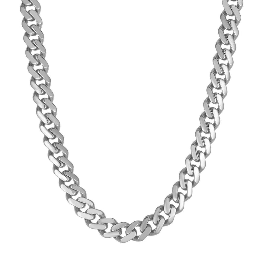 14k White Gold 22 inch Polished Curb Chain Necklace - Ellie Belle