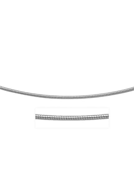 14k White Gold Necklace in a Round Omega Chain Style - Ellie Belle